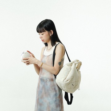 PUFFY系列新品 | ELLE 兩用休閒雙肩包 小 (象牙白)