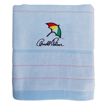 Arnold Palmer 雨傘牌 浴巾 淺彩條繡 柔軟吸水 親膚舒適 藍色  1條