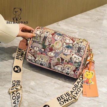 北包包小包包女2024新款帆布包小熊斜挎單肩休閑小眾輕便女包百搭