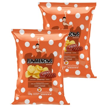 FLAMENCAS SNACKS 西班牙洋芋片 西班牙烤腸風味  120g  2包