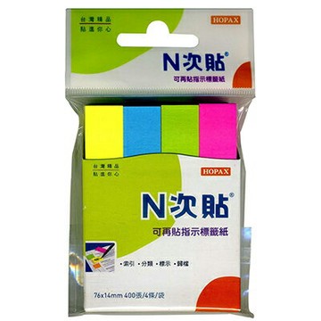 【文具通】螢光標示便條76x14mm(4色入) AS61411【APP滿額下單4%點數(單一帳號最高1000點)】7/31止