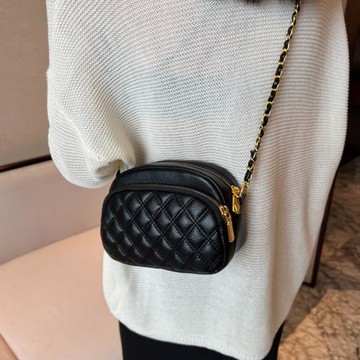 法國MKDA真皮馬鞍包女2025新款高級感菱格鏈條包包百搭單肩斜挎包