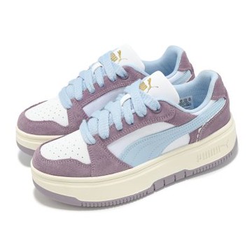 Puma 休閒鞋 Rebound Femme Low Memoires 女鞋 白 紫 復古 緩震 厚底增高 40351201