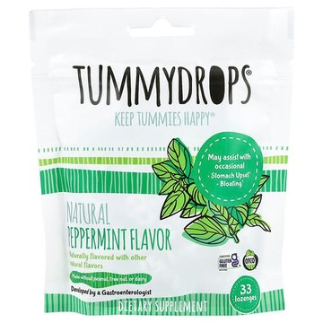 Tummydrops, 天然薄荷，33 粒錠劑