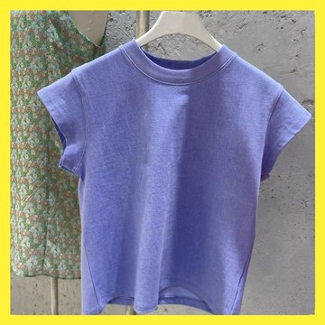 WIT#韓國東大門 | 2025夏新款時尚圓領顯瘦百搭糖果色短袖 | 純棉T恤上衣女