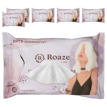 Roaze 柔仕 乾濕兩用淨顏柔拭巾  6包  30張