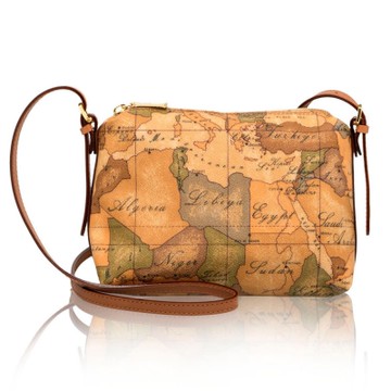 Alviero Martini 義大利地圖包 拉鍊斜側背包(小)-地圖黃