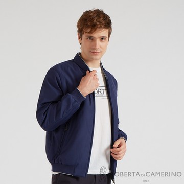 【ROBERTA諾貝達】 秋冬男款 鋪棉 棒球領時尚夾克  藍