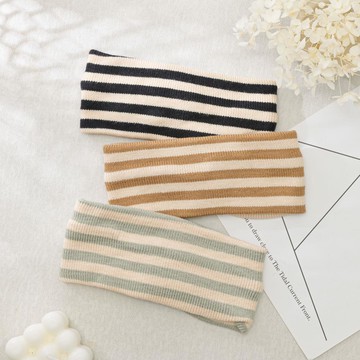 條紋扭結髮帶-多色任選