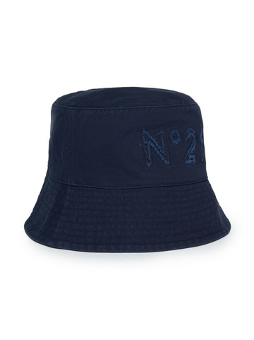 Nº21 Kids - logo-embroidered fisherman hat - kids - Cotton - II - Blue