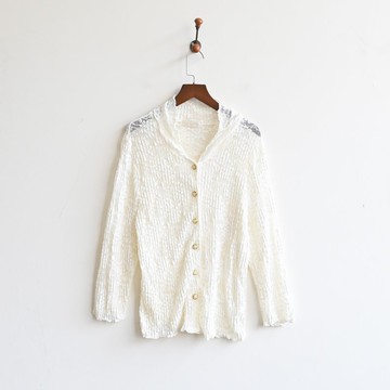 【蛋植物古著】地雪星空蕾絲古著襯衫