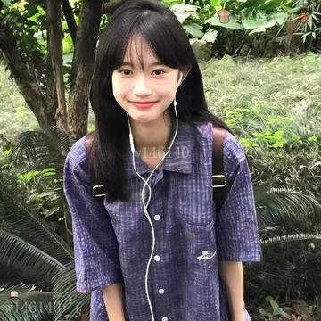 【台灣出貨】原宿風復古紫色格子短袖襯衫女 夏季寬鬆情侶休閒襯衣 上衣外套 短袖上衣 大學T 上衣女 T恤女 shirt