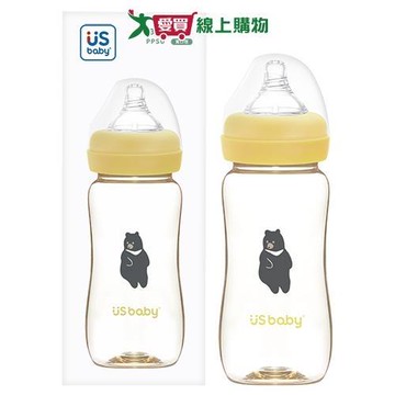 優生 真母感PPSU奶瓶330ml-台灣黑熊 通過SGS 無重金屬塑化劑 不含雙酚A 可高溫消毒 人體工【愛買】