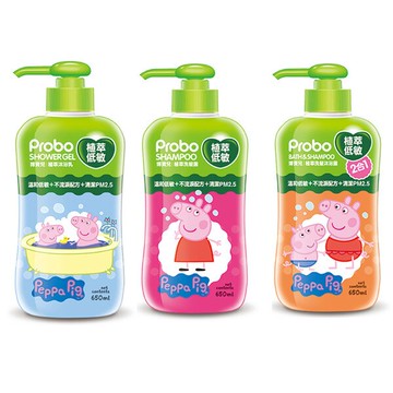 博寶兒 植萃洗髮露/植萃沐浴乳/植萃洗髮沐浴露-佩佩豬 650ml【德芳保健藥妝】