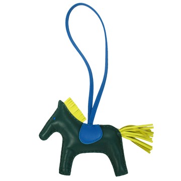 Hermes 愛馬仕 RODEO MM小羊皮手工馬兒吊飾(中/綠黃)_廠商直送