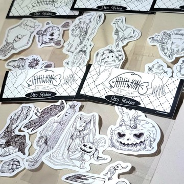 萬聖節朋友 (lilliwon) 骷髏女孩 貼紙 軋型貼紙