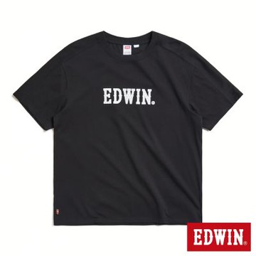 EDWIN 男裝 COOL FLEX 火星艦服寬版短袖T恤-黑色