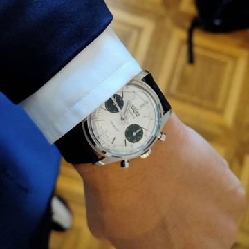 VULCAIN 窩路堅  1970 s 計時碼表系列 計時機械錶-640108A20.BAC201/熊貓面