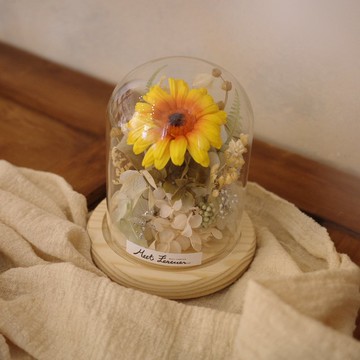 【遇見恆久】向陽而行永生向日葵玻璃罩 含燈 含盒