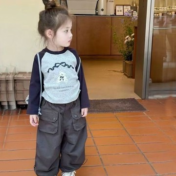 ❤️ATL❤️ 兒童長袖T恤 兒童內搭衣 女童長袖打底衫 女童韓版洋氣春夏季插肩袖長袖T恤休閒套上衣時尚潮款