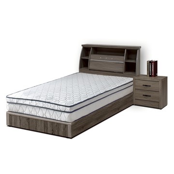 傢俱工場-派蒙 房間4件組(床頭箱+床墊+六分底+邊櫃)-單大3.5尺古橡