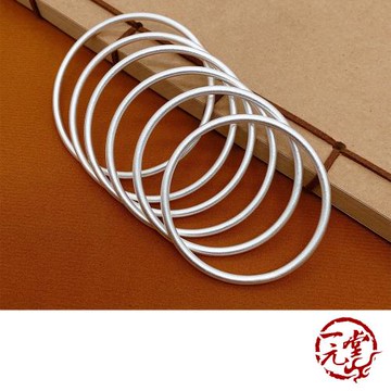 【一元堂】 999千足銀手鐲  純銀手鐲 -  999千足銀系列 - 999千足銀系列實心光面素圈58MM閉口手鐲 ±30g