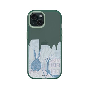 iPhone 15 Clear 憂墨綠 - 幾米 Jimmy Liao - 兔子系列-城市祕密