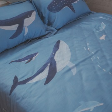 天絲100支 海之樂園 插畫聯名▮小島研究站▮雙人6X7尺兩用被乙件 專櫃級 台灣製 棉床本舖