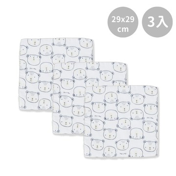 好奇小熊 紗布手帕29x29cm 3入