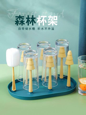 樹形杯架家用置物架茶杯玻璃杯子架水杯托盤瀝水架掛架子收納倒掛