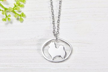 博美狗項鍊-狗狗小印章系列-抗敏醫療鋼