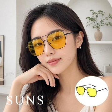 【SUNS】夜視鏡 飛行方框墨鏡 夜視偏光眼鏡 Polarized抗UV+抗藍光 S917