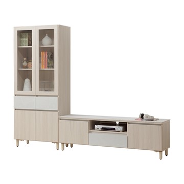 Homelike 喜家居8尺岩板視廳組合櫃(5.3尺電視櫃+中抽書櫃)(2347)