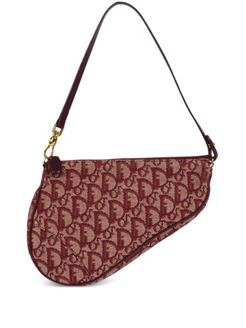 Christian Dior - 2001 pre-owned Saddle shoulder bag - women - Canvas/Leather - One Size - Red