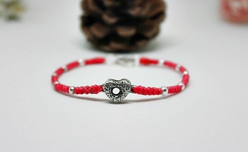 手編蠶絲蠟線X銀飾_點綴 //可以自選顏色// #情人節禮 -限量*1-