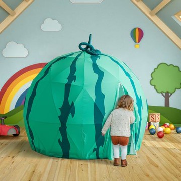 兒童玩具西瓜球形帳篷 幼教親子玩具戶外露營帳篷便攜式圓形篷房
