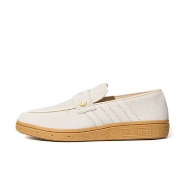 W Adidas Originals 樂福鞋 白麂皮焦糖底 復古 奶油白 麂皮 休閒鞋 女鞋 LC3891