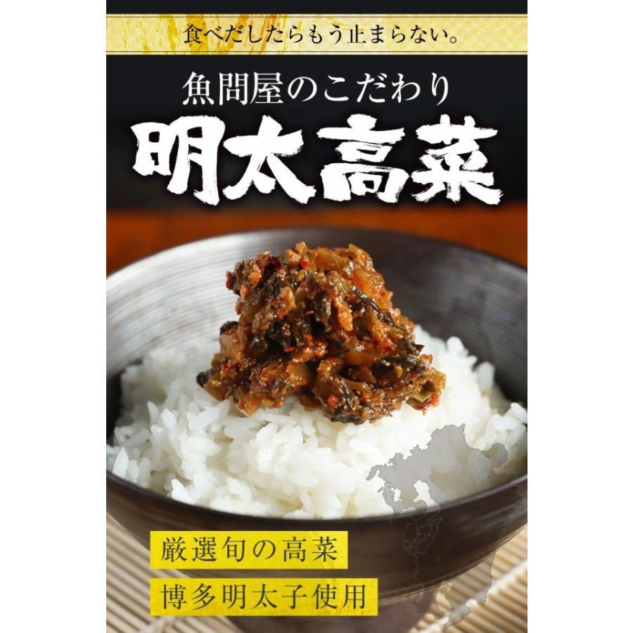 魚屋の明太高菜 辛子高菜 95g×2P 九州博多明太子 メール便 在宅 母の日 父の日 敬老 在宅応援 中元 歳暮