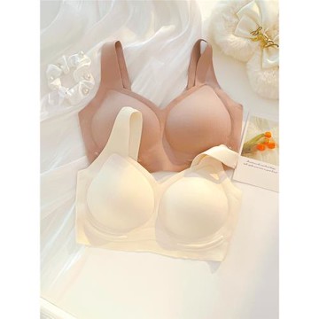 無痕內衣女聚攏美背心式文胸罩薄款大胸顯小收副乳防下垂夏季運動