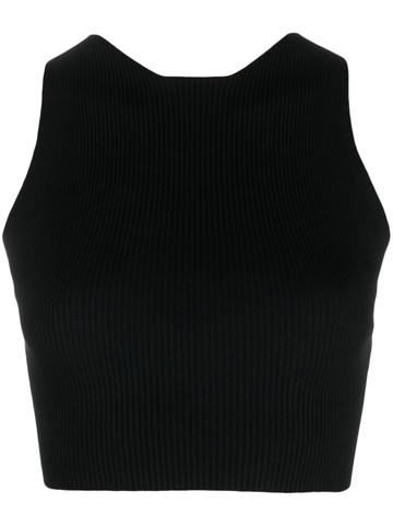 AERON - ribbed-knit crop top - women - Viscose/Polyester - XXL - Black