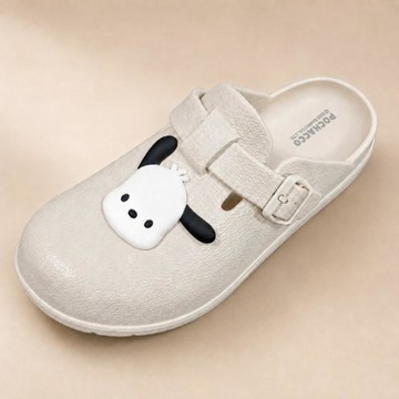 榮榮鞋坊 三麗鷗Sanrio【正品正貨 台灣出貨】825859 帕恰狗奶油米包頭拖鞋 軟Q防滑可調扣甜萌現貨款必收