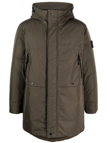 Stone Island - Compass-patch padded coat - men - Polyester/Feather Down/Polyester - S - Green