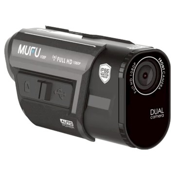 MUFU 好神機 雙鏡頭機車行車記錄器 附64g記憶卡 V30P  黑色  1組