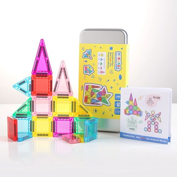 【韓國MYTOYS 】彩虹迷你磁力片 (5色38件鐵盒裝)