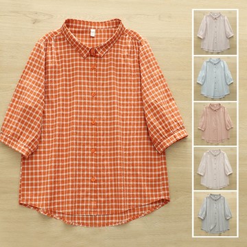 ＊ORead＊日系純棉格子襯衫(6色M,L)