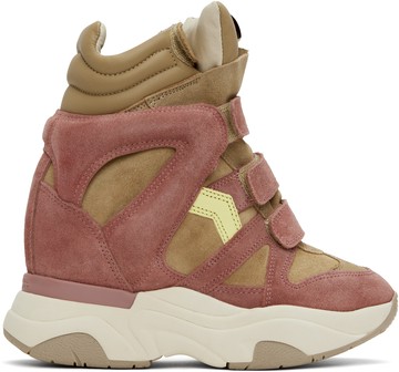 Isabel Marant 驼色 & 粉色 Balskee 高帮运动鞋