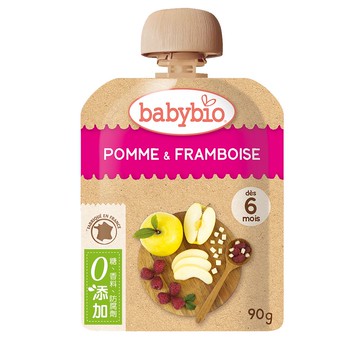 法國Babybio 生機蘋果覆盆莓纖果泥 90g★衛立兒生活館★