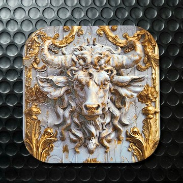 金牛座-晶雕吸水陶瓷杯墊