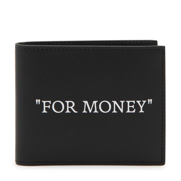 Off-white - Black Leather Quote Wallet