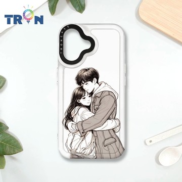 TRON IPHONE 16 情侶深情擁抱素描系列 MAGSAFE 磁吸 防摔 太空殼 透白 手機殼